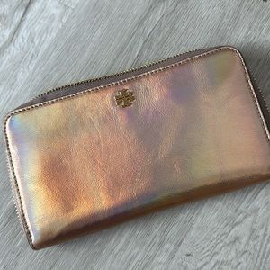 Tory Burch Large Zip shimmer wallet